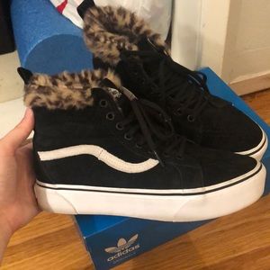 Vans SK8-HI leopard fur sneakers